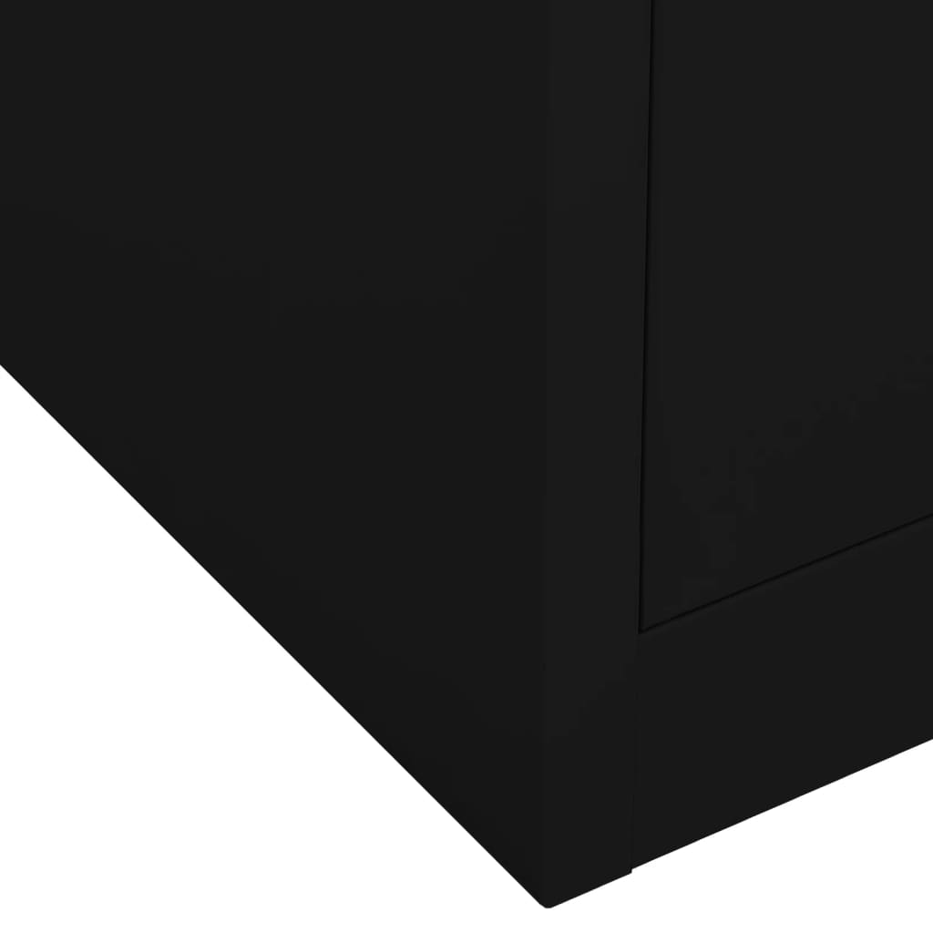 Armadio per Ufficio Nero 90x40x102 cm in Acciaio