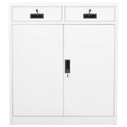 Armadio per Ufficio Bianco 90x40x102 cm in Acciaio