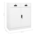Armadio per Ufficio Bianco 90x40x102 cm in Acciaio