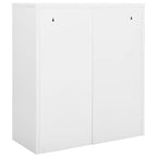 Armadio per Ufficio Bianco 90x40x102 cm in Acciaio