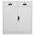 Armadio per Ufficio Grigio Chiaro 90x40x102 cm in Acciaio