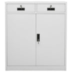 Armadio per Ufficio Grigio Chiaro 90x40x102 cm in Acciaio