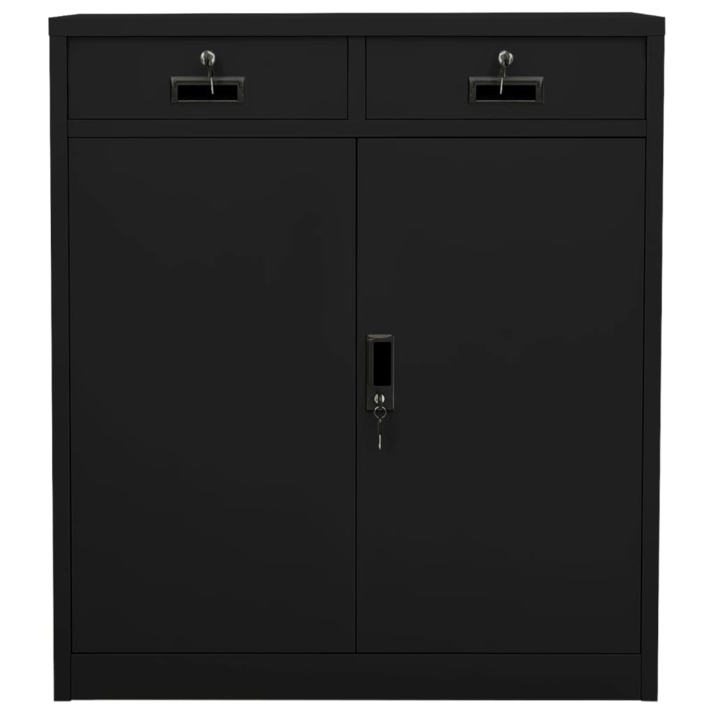 Armadio per Ufficio Nero 90x40x102 cm in Acciaio