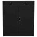 Armadio per Ufficio Nero 90x40x102 cm in Acciaio
