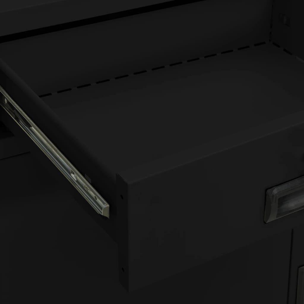 Armadio per Ufficio Nero 90x40x102 cm in Acciaio
