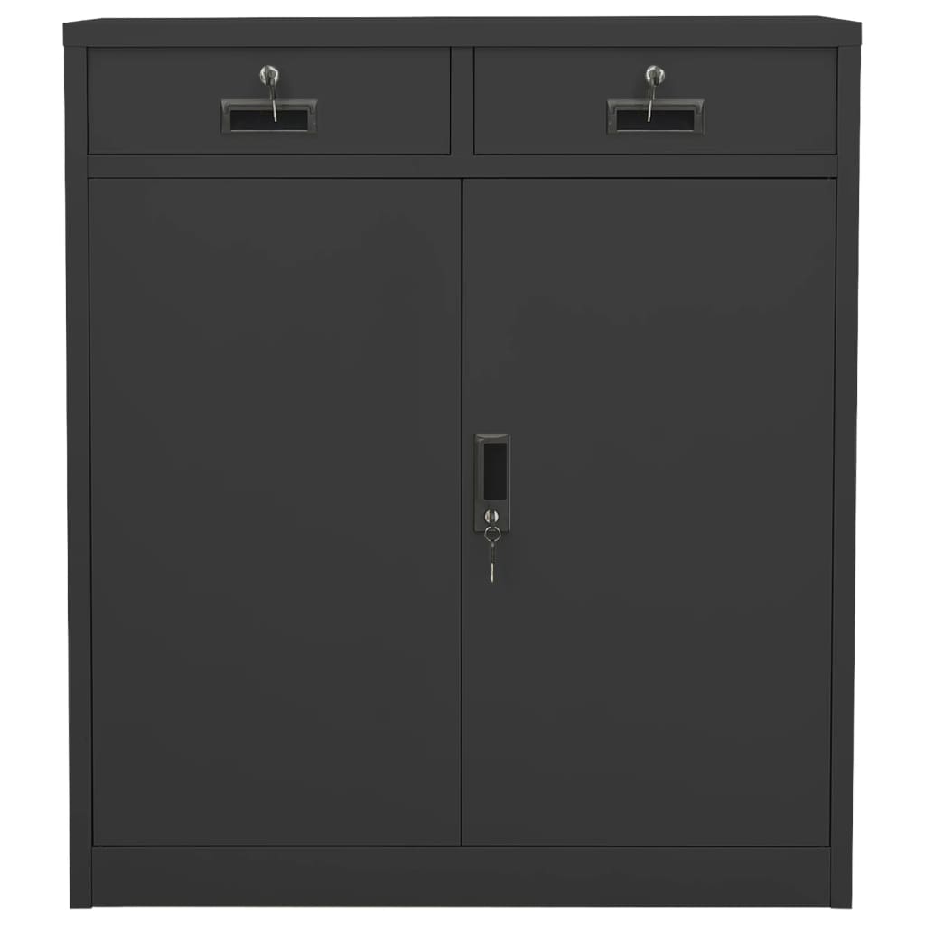Armadio per Ufficio Antracite 90x40x102 cm in Acciaio
