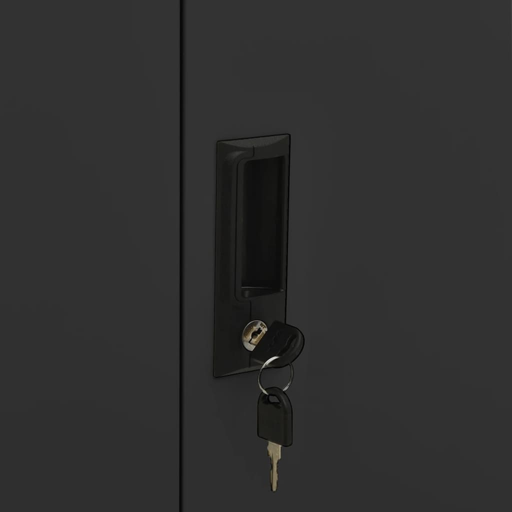 Armadio per Ufficio Antracite 90x40x102 cm in Acciaio