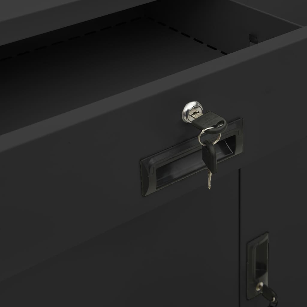 Armadio per Ufficio Antracite 90x40x102 cm in Acciaio