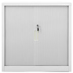 Armadio con Ante Scorrevoli Grigio 90x40x90 cm in Acciaio