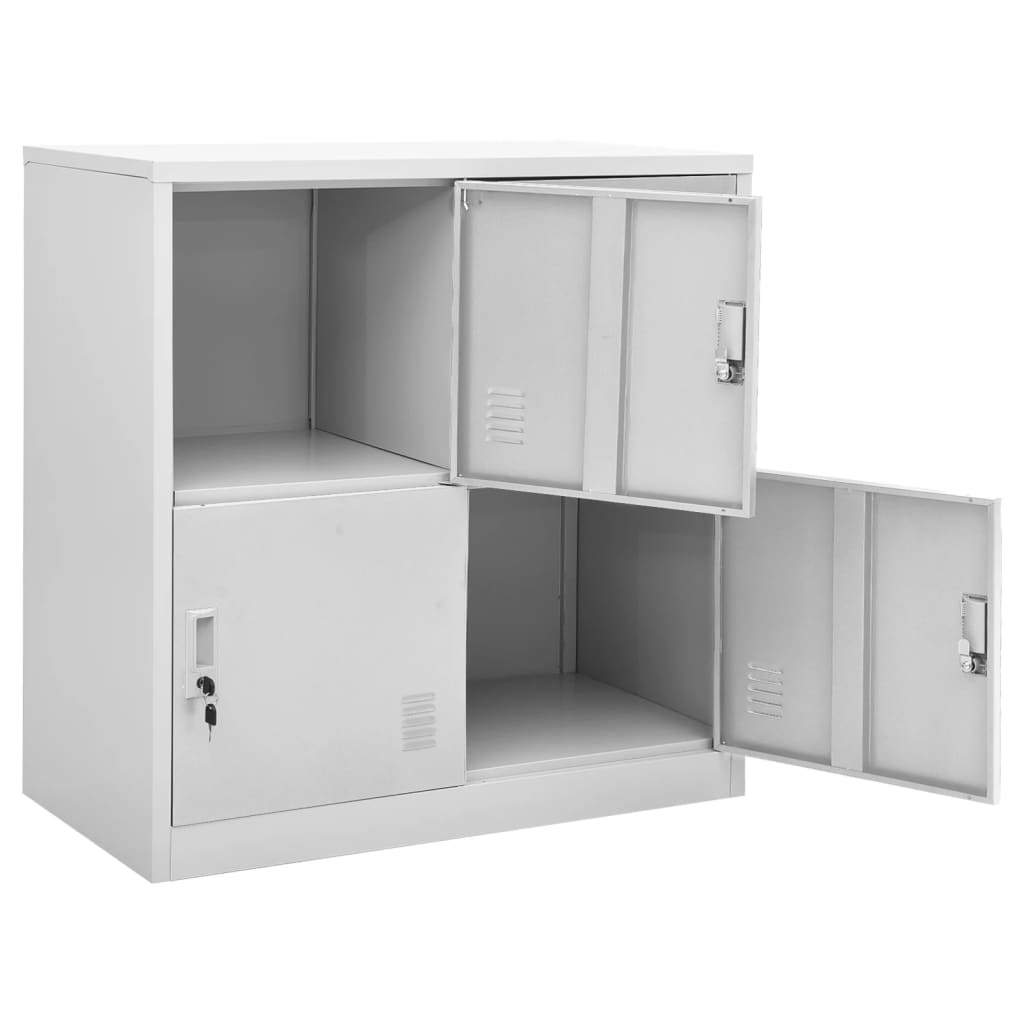 Armadietto con Chiave Grigio Chiaro 90x45x92,5 cm in Acciaio