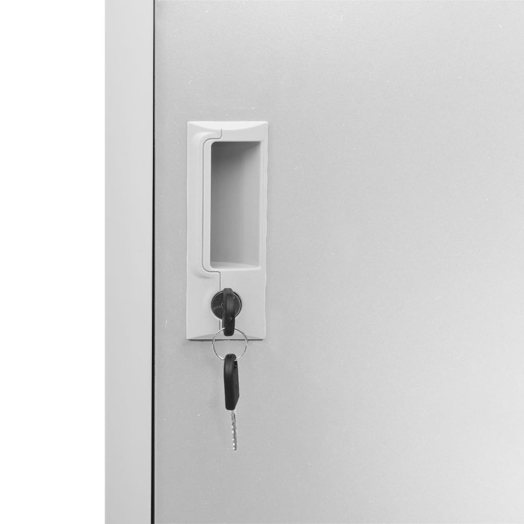 Armadietto con Chiave Grigio Chiaro 90x45x92,5 cm in Acciaio