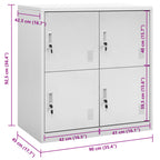 Armadietto con Chiave Grigio Chiaro 90x45x92,5 cm in Acciaio