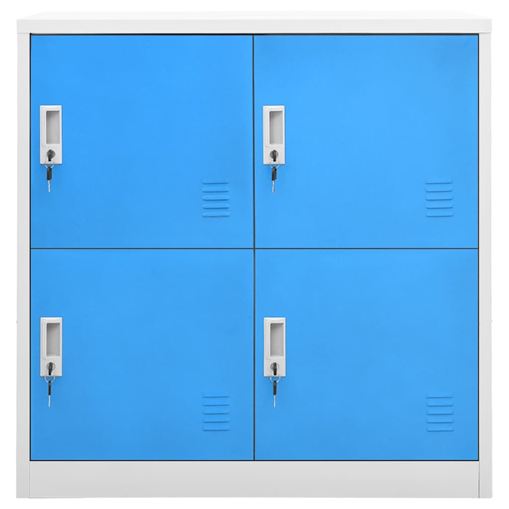 Armadietto con Chiave Grigio Chiaro e Blu 90x45x92,5 cm Acciaio