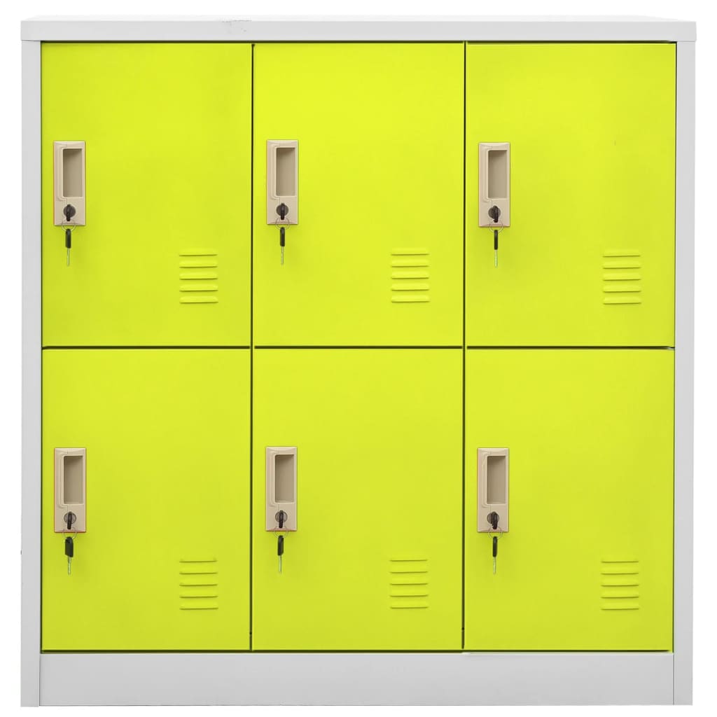 Armadietto a Chiave Grigio Chiaro e Verde 90x45x92,5 cm Acciaio