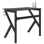 Scrivania da Gaming con Gambe a K Nera 90x60x75 cm