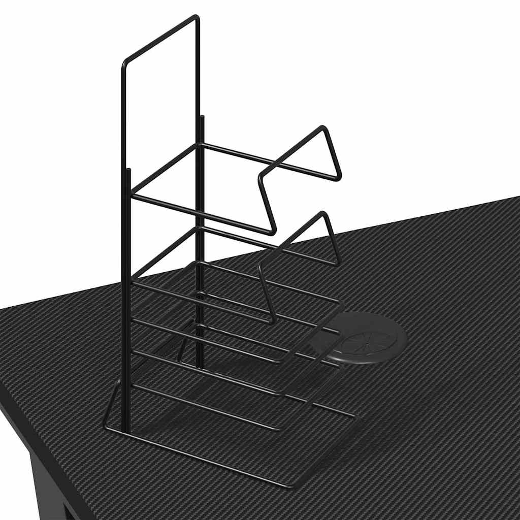 Scrivania da Gaming con Gambe a K Nera 90x60x75 cm