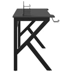 Scrivania da Gaming con Gambe a K Nera 110x60x75 cm