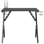 Scrivania da Gaming con Gambe a Y Nera 90x60x75 cm