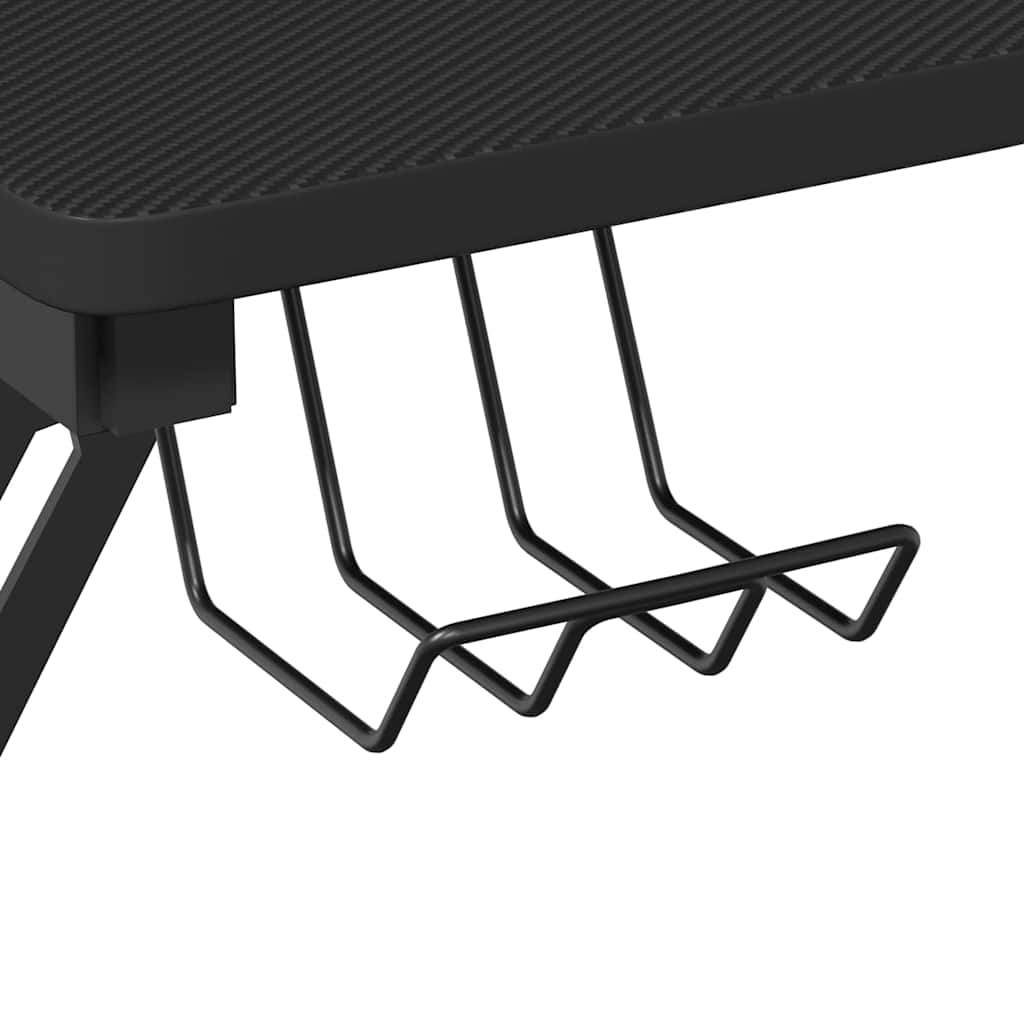 Scrivania da Gaming con Gambe a Y Nera 90x60x75 cm