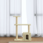 Albero per Gatti con Tiragraffi in Sisal Crema 70 cm