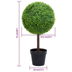 Pianta di Bosso Artificiale a Sfera con Vaso Verde 71 cm