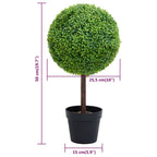 Pianta di Bosso Artificiale a Sfera con Vaso Verde 50 cm