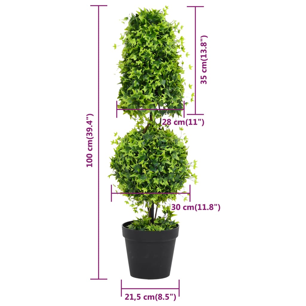 Pianta di Bosso Artificiale con Vaso Verde 100 cm