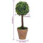 Piante di Bosso Artificiale 2 pz a Sfera con Vaso Verde 41 cm