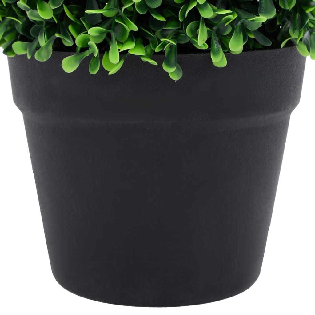 Piante di Bosso Artificiale 2 pz a Sfera con Vaso Verde 27 cm