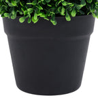 Piante di Bosso Artificiale 2 pz a Sfera con Vaso Verde 27 cm