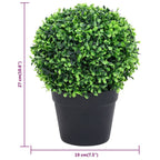 Piante di Bosso Artificiale 2 pz a Sfera con Vaso Verde 27 cm