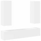 Set Mobili Porta TV 4 pz Bianco in Legno Multistrato