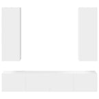 Set Mobili Porta TV 4 pz Bianco in Legno Multistrato