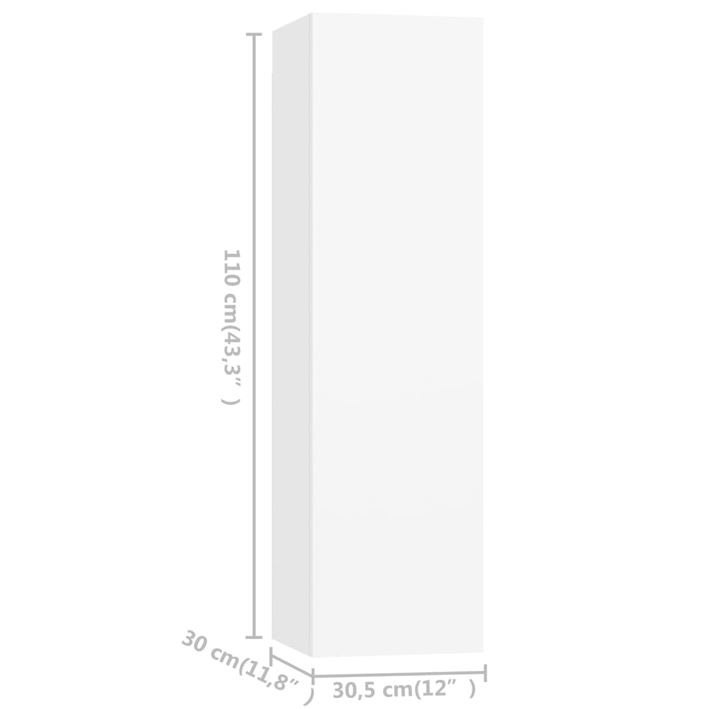 Set Mobili Porta TV 3 pz Bianco in Legno Multistrato