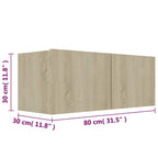 Set di Mobili TV 3 pz Rovere Sonoma in Legno Multistrato