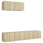Mobili Porta TV 3 pz Rovere Sonoma in Legno Multistrato