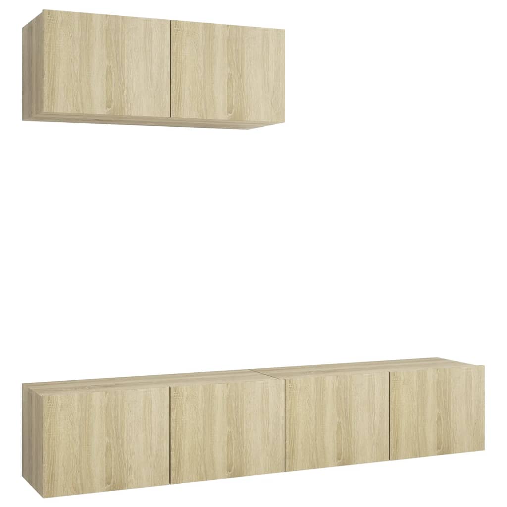 Mobili Porta TV 3 pz Rovere Sonoma in Legno Multistrato