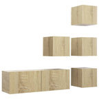 Set di Mobili Porta TV 5 pz Rovere Sonoma in Legno Multistrato