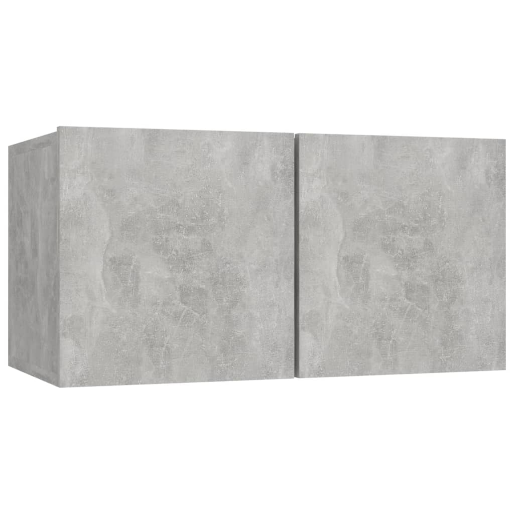 Set di Mobili Porta TV 4 pz Grigio Cemento in Legno Multistrato