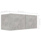 Set di Mobili Porta TV 5 pz Grigio Cemento in Legno Multistrato