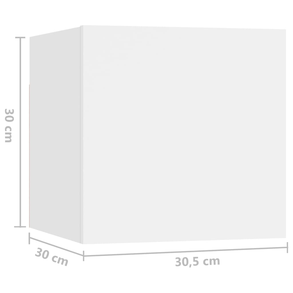 Comodini 2 pz Bianchi 30,5x30x30 cm in Legno Multistrato