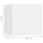 Comodini 2 pz Bianchi 30,5x30x30 cm in Legno Multistrato