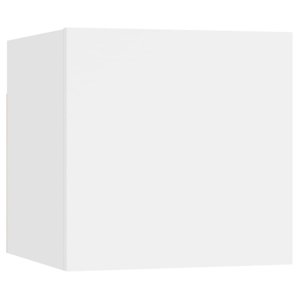 Comodini 2 pz Bianchi 30,5x30x30 cm in Legno Multistrato
