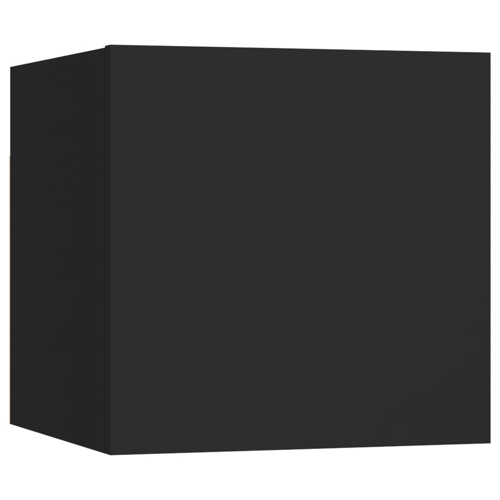 Comodini Neri 2 pz 30,5x30x30 cm in Truciolato
