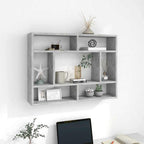 Scaffale a Parete Grigio Cemento 75x16x55 cm Legno Multistrato