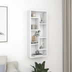 Scaffale a Parete Bianco 36x16x90 cm in Legno Multistrato