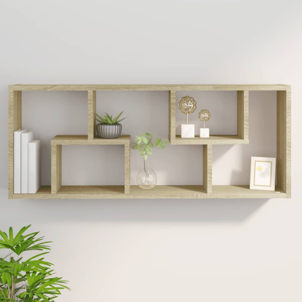 Scaffale a Parete Rovere Sonoma 36x16x90 cm Legno Multistrato