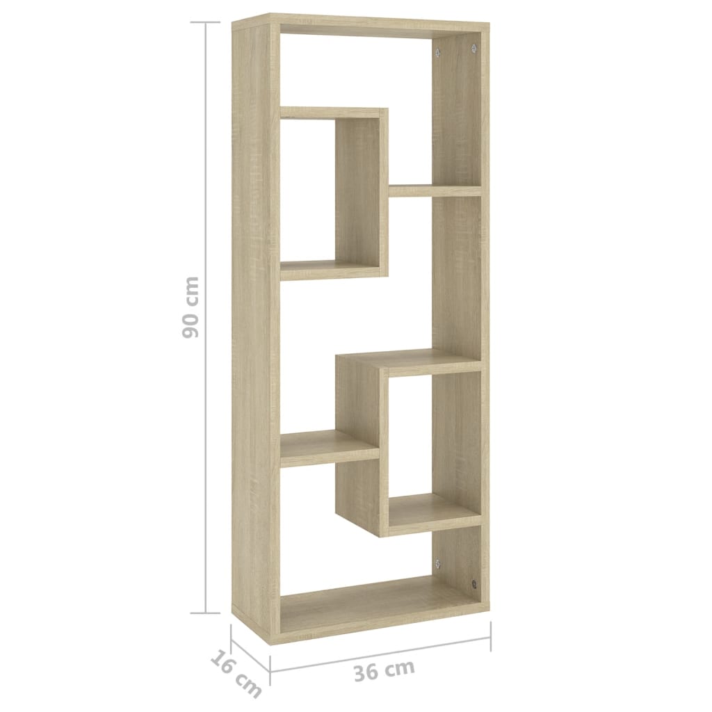 Scaffale a Parete Rovere Sonoma 36x16x90 cm Legno Multistrato