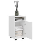 Credenza con Ruote Bianca 33x38x60 cm in Legno Multistrato