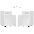 Credenza con Ruote Bianca 33x38x60 cm in Legno Multistrato